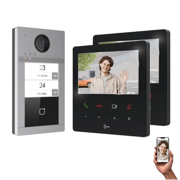 LAN IP Türsprechanlage für 2-Familienhaus mit RFID und HD Kamera