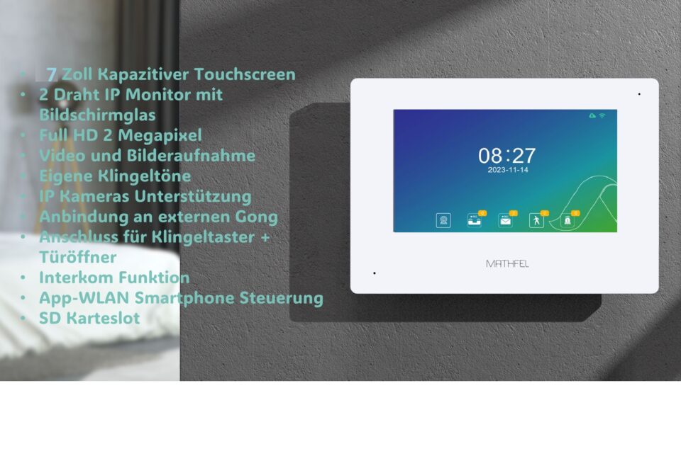2 Draht Video Türsprechanlage für 1 Teilnehmer mit Aufzeichnungsfunktion, 7 Zoll LCD-Monitor, Nachtsichtfunktion – Anthrazit Kamera – Bild 6