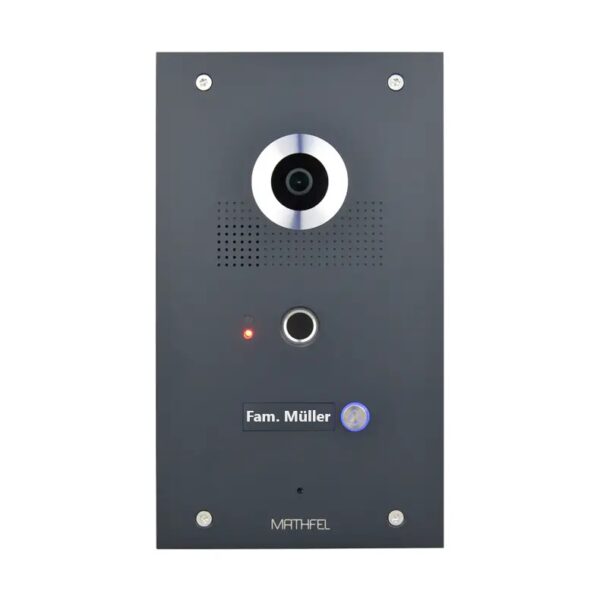 4 Draht 1 Familienhaus Außenstation mit Fingerprint, 170° Weitwinkel-Fischaugen-Kamera in Anthrazit als Ersatz/Erweiterung mit Gravur
